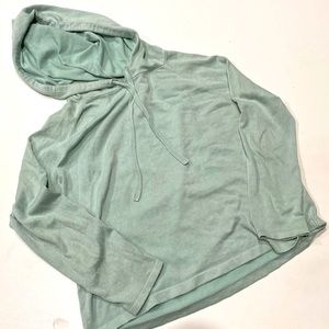 Mint Long Sleeve Hooded Knit Top